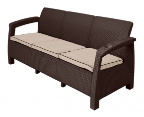 Диван Yalta Premium Sofa 3 Set (Ялта) шоколадный (+подушки под спину) в Коротчаево - korotchaevo.mebel-74.com | фото