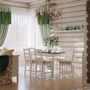 Комлект Вествик обеденный стол и четыре стула, массив сосны, цвет белый в Коротчаево - korotchaevo.mebel-74.com | фото