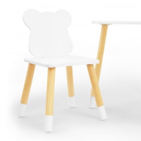 Комплект детской мебели стол и два стула Мишутка (Белый/Белый/Береза) в Коротчаево - korotchaevo.mebel-74.com | фото