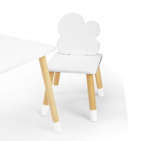 Комплект детской мебели стол и два стула Облачко (Белый/Белый/Береза) в Коротчаево - korotchaevo.mebel-74.com | фото