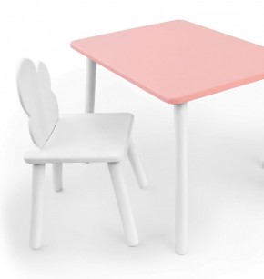 Комплект детской мебели стол и стул Облачко (Розывый/Белый/Белый) в Коротчаево - korotchaevo.mebel-74.com | фото