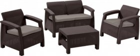 Комплект мебели Корфу сет (Corfu set) коричневый - серо-бежевый * в Коротчаево - korotchaevo.mebel-74.com | фото