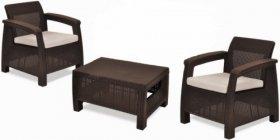 Комплект мебели Корфу Уикенд (Corfu Weekend) коричневый - серо-бежевый * в Коротчаево - korotchaevo.mebel-74.com | фото