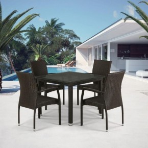 Комплект плетеной мебели T257A/YC379A-W53 Brown (4+1) + подушки на стульях в Коротчаево - korotchaevo.mebel-74.com | фото