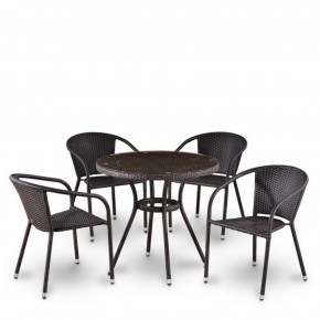 Комплект плетеной мебели T282ANT/Y137C-W53 Brown (4+1) в Коротчаево - korotchaevo.mebel-74.com | фото