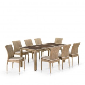 Комплект плетеной мебели T365/Y380B-W65 Light Brown (8+1) в Коротчаево - korotchaevo.mebel-74.com | фото