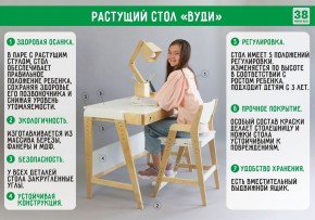 Комплект растущий стол и стул с чехлом 38 попугаев «Вуди» (Белый, Белый, Клетка) в Коротчаево - korotchaevo.mebel-74.com | фото