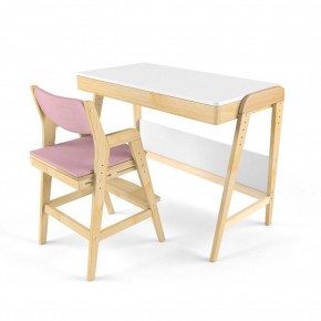 Комплект растущий стол и стул с чехлом 38 попугаев «Вуди» (Белый, Береза, Розовый) в Коротчаево - korotchaevo.mebel-74.com | фото