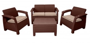 Комплект уличной мебели Yalta Premium Terrace Set (Ялта) шоколадый (+подушки под спину) в Коротчаево - korotchaevo.mebel-74.com | фото