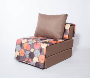 Кресло-кровать бескаркасное Харви (коричневый-геометрия браун) в Коротчаево - korotchaevo.mebel-74.com | фото