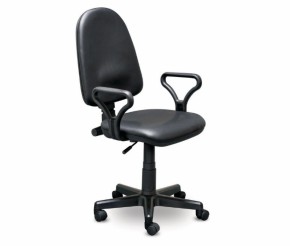 Кресло офисное Престиж+ (черный кожзам PV-1) г/п 140/ПВМ/ гольф в Коротчаево - korotchaevo.mebel-74.com | фото