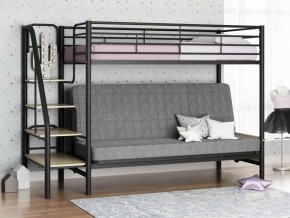 Кровать двухъярусная с диваном "Мадлен-3" (Черный/Серый) в Коротчаево - korotchaevo.mebel-74.com | фото
