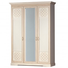 Шкаф для одежды 3-дверный №800 Парма кремовый белый в Коротчаево - korotchaevo.mebel-74.com | фото